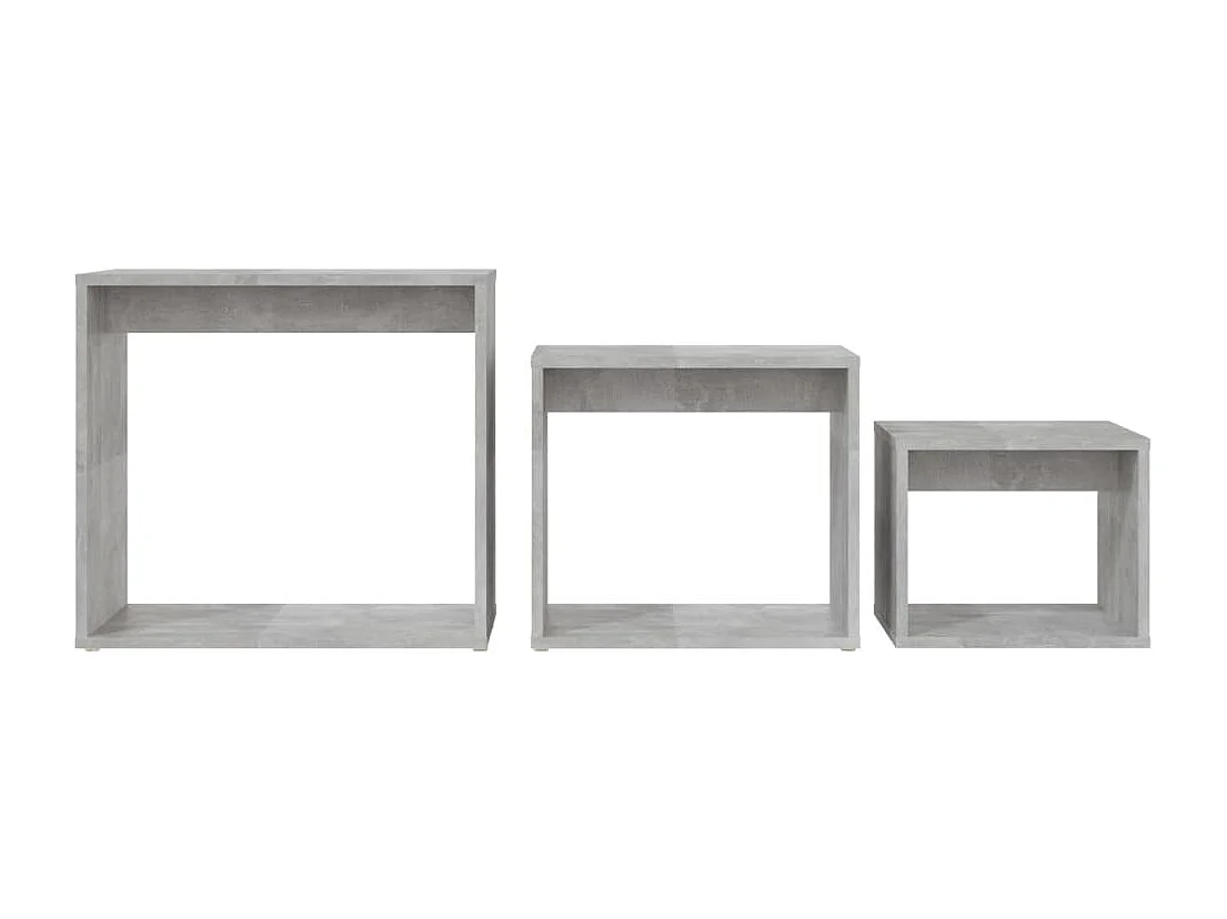 Tables gigognes 3 pcs Gris béton Aggloméré