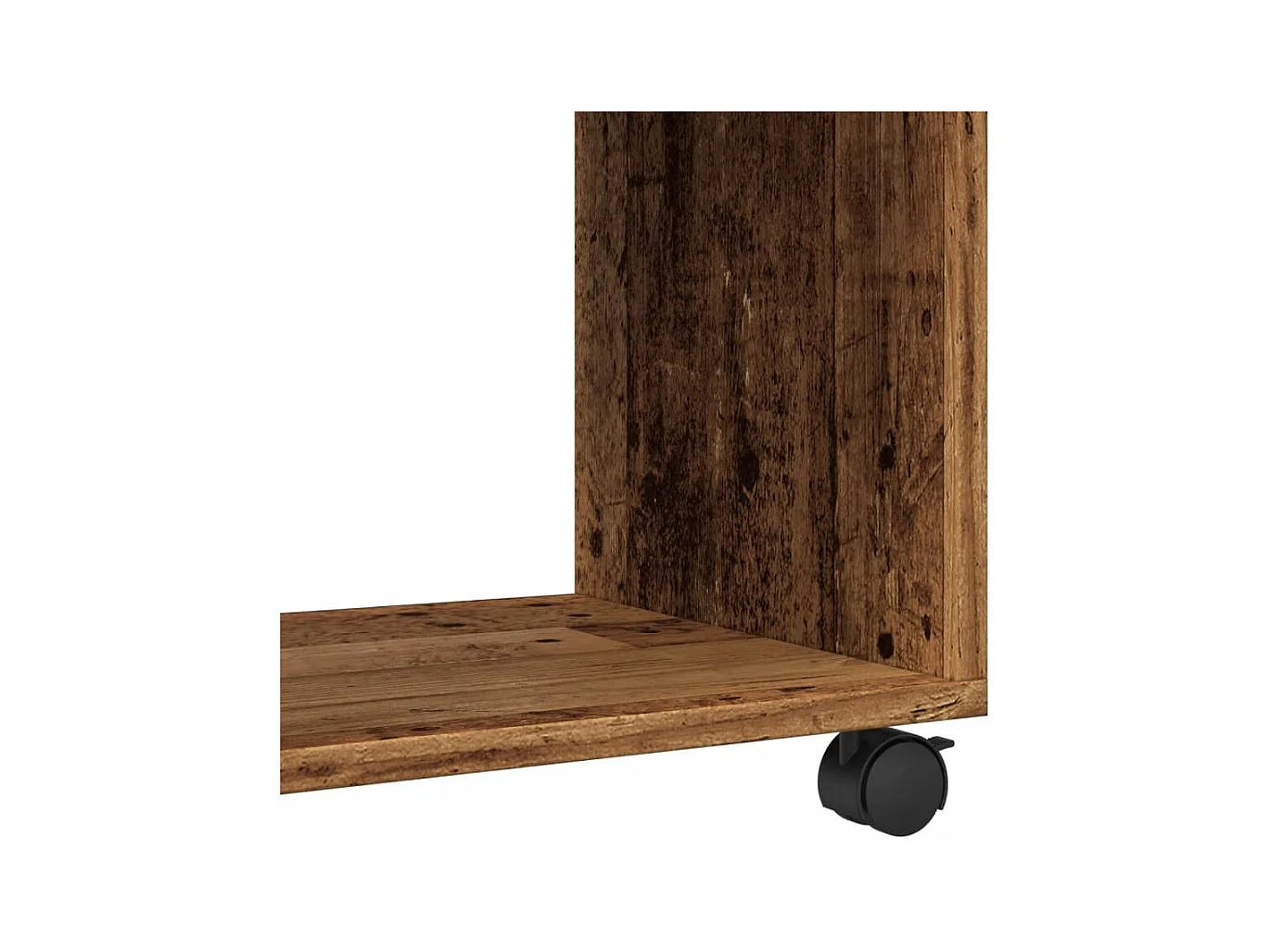 Bijzettafel met wielen oud hout samengesteld hout