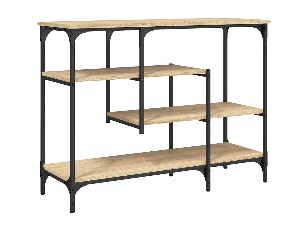 Mesa consola com prateleiras carvalho sonoma 100x35x75 cm