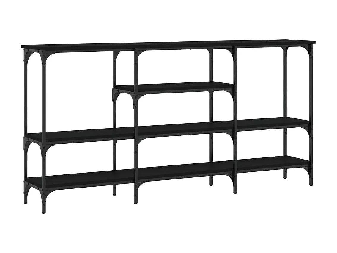 Zwarte consoletafel 160x29x80 cm samengesteld hout