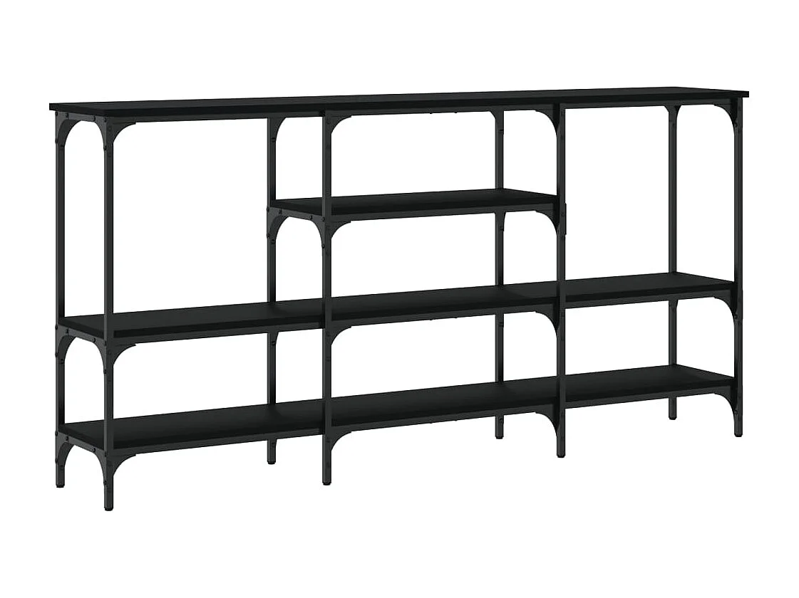 Zwarte consoletafel 160x29x80 cm samengesteld hout