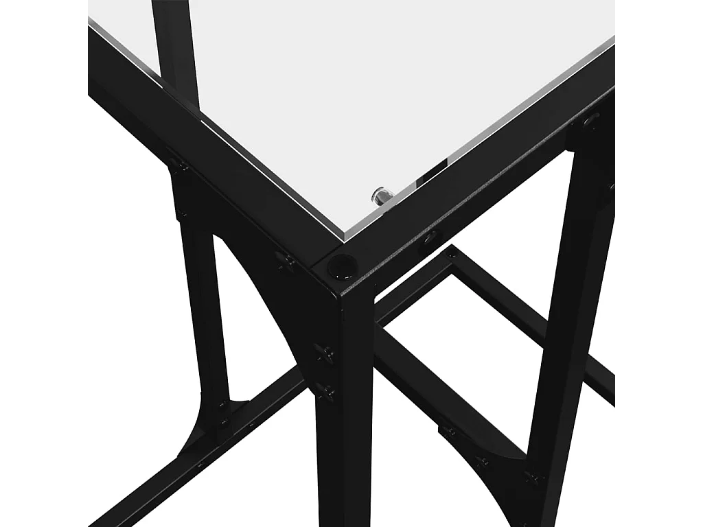 Table d'appoint avec verre transparent 40x30x61,5 cm acier