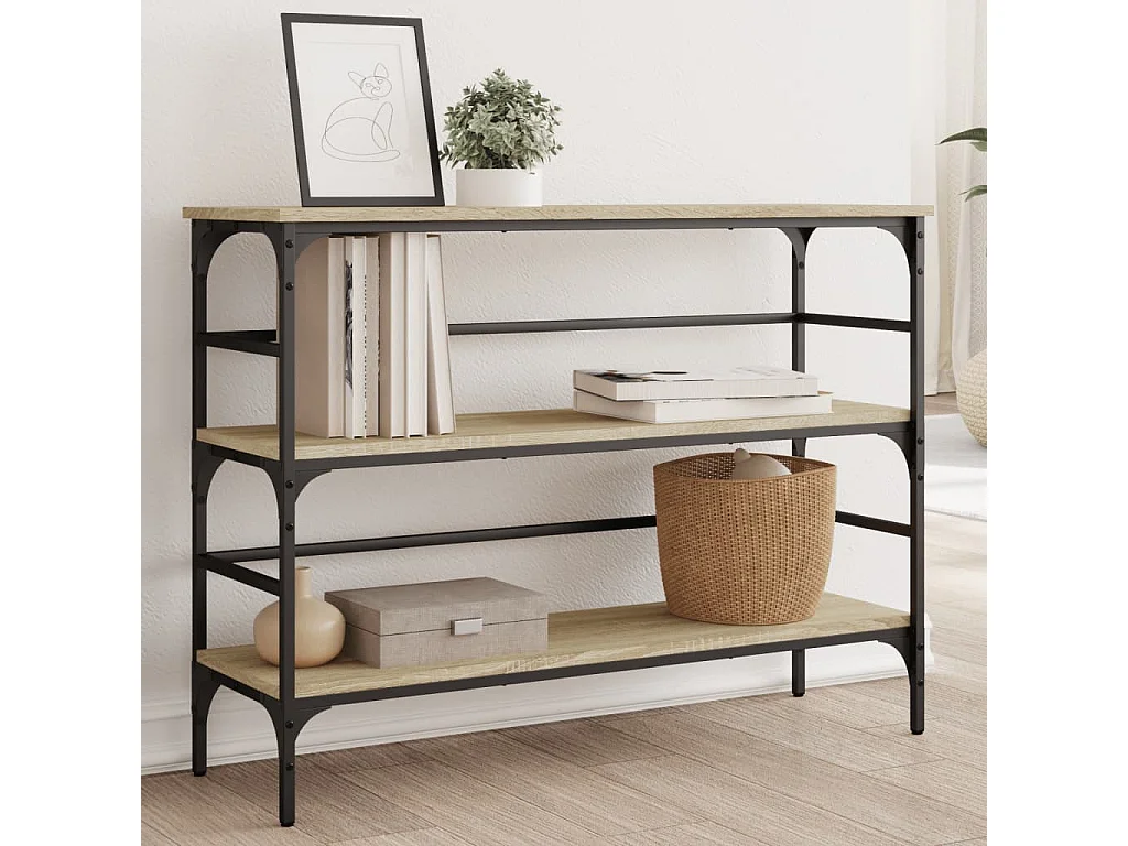 Sonoma eiken consoletafel 100x32x75 cm samengesteld hout