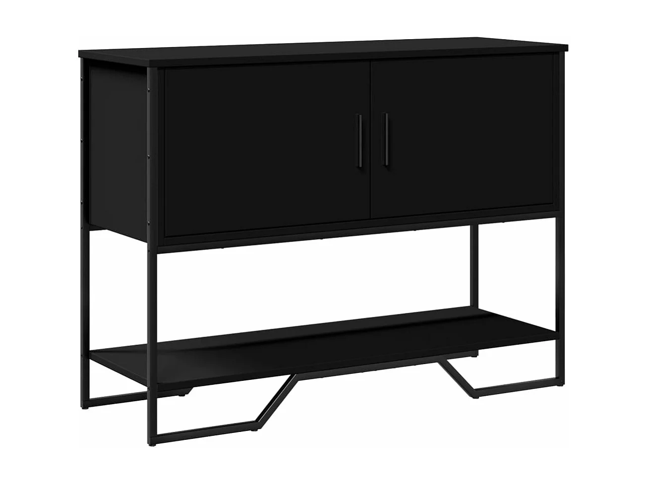 Table console noir 100x35x74,5 cm bois d'ingénierie