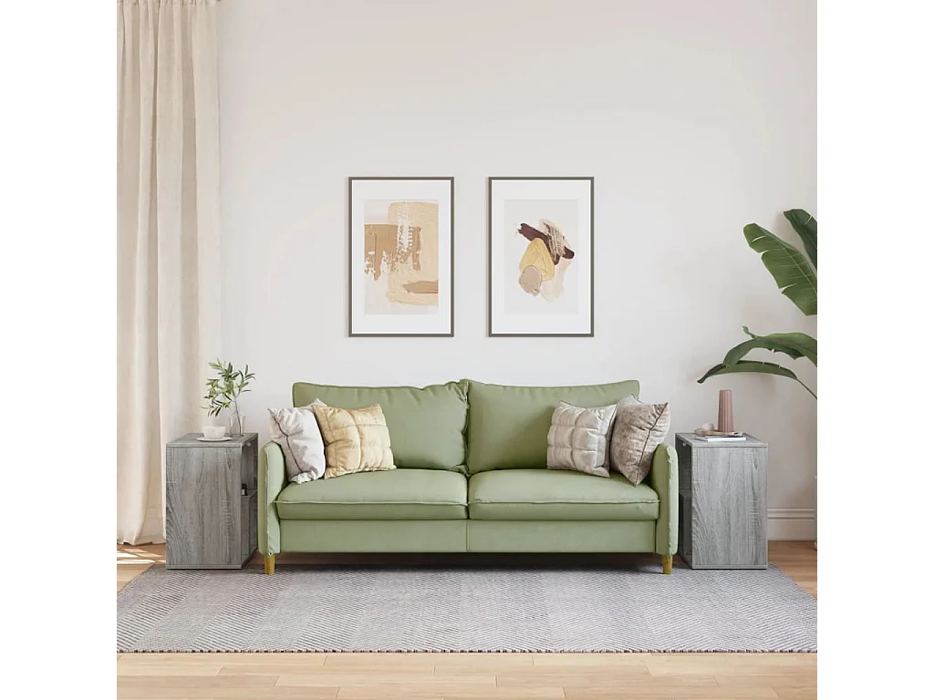 Tavolini 2 pezzi sonoma grigio 50x30x50 cm in MDF