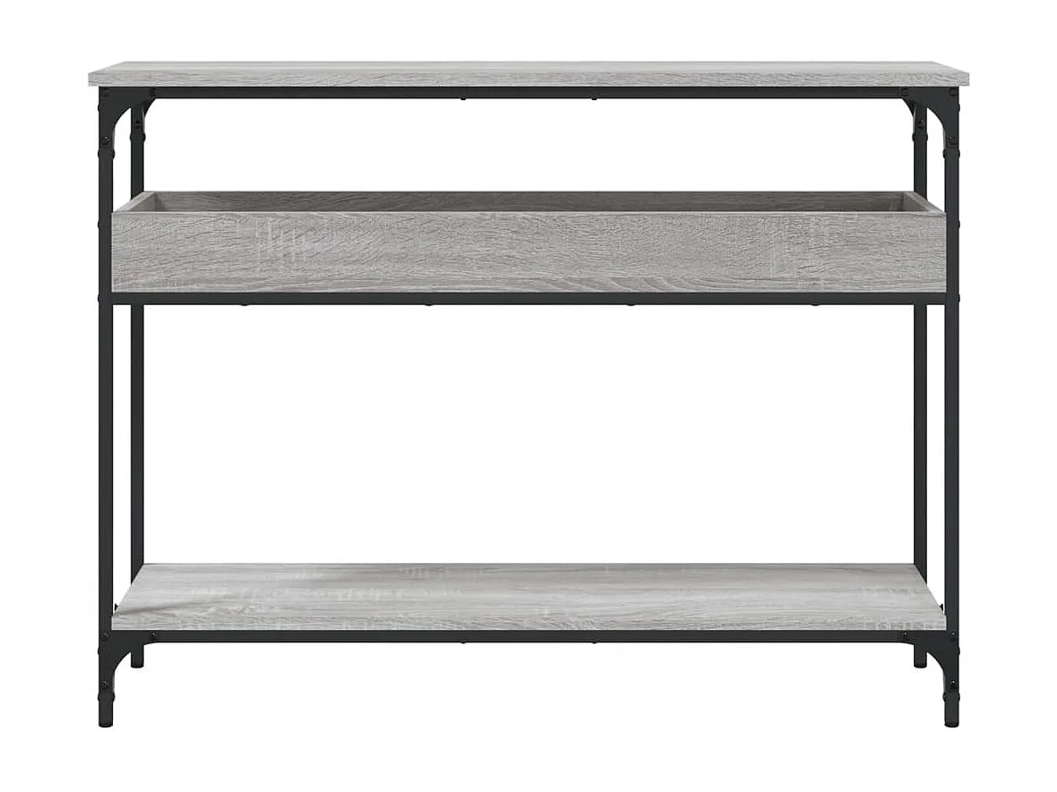 Table console avec étagère sonoma gris 100x29x75 cm