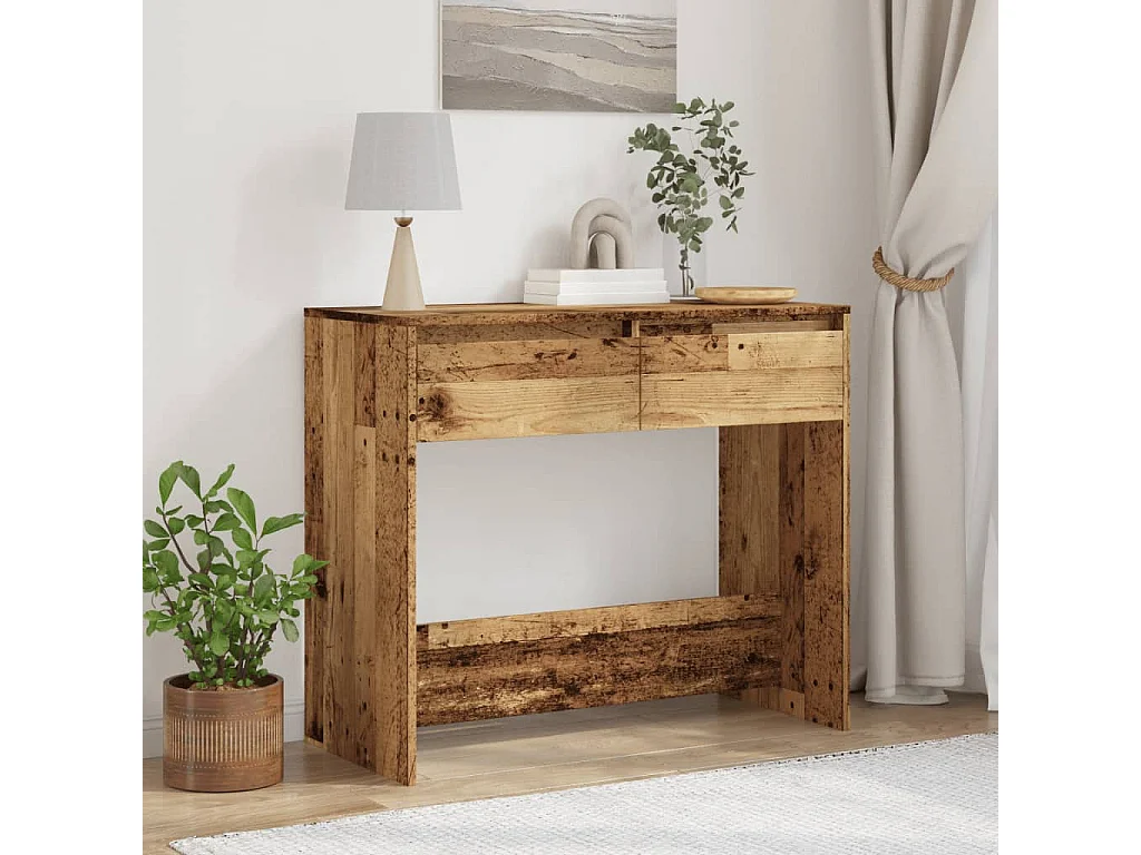 Table console vieux bois 89x41x76,5 cm bois d'ingénierie