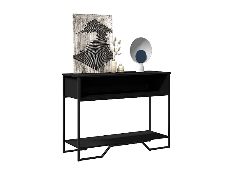 Table console noir 100x35x74,5 cm bois d'ingénierie