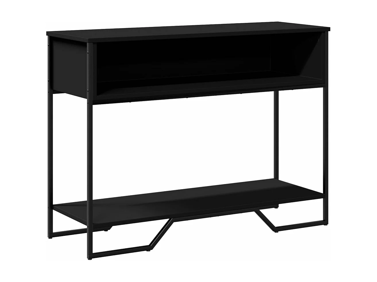 Table console noir 100x35x74,5 cm bois d'ingénierie