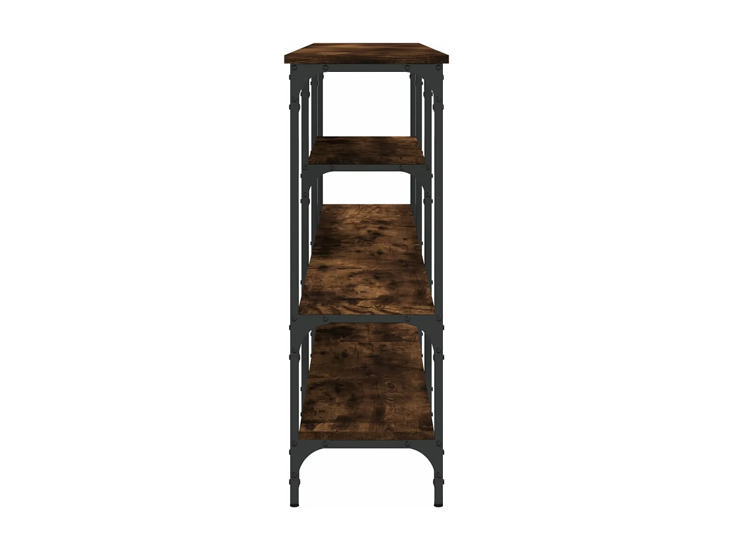 Mesa consola roble ahumado 160x29x80 cm madera contrachapada