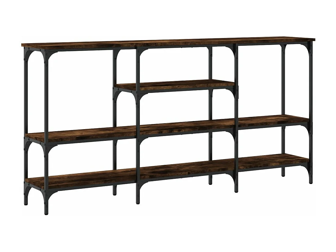 Mesa consola roble ahumado 160x29x80 cm madera contrachapada