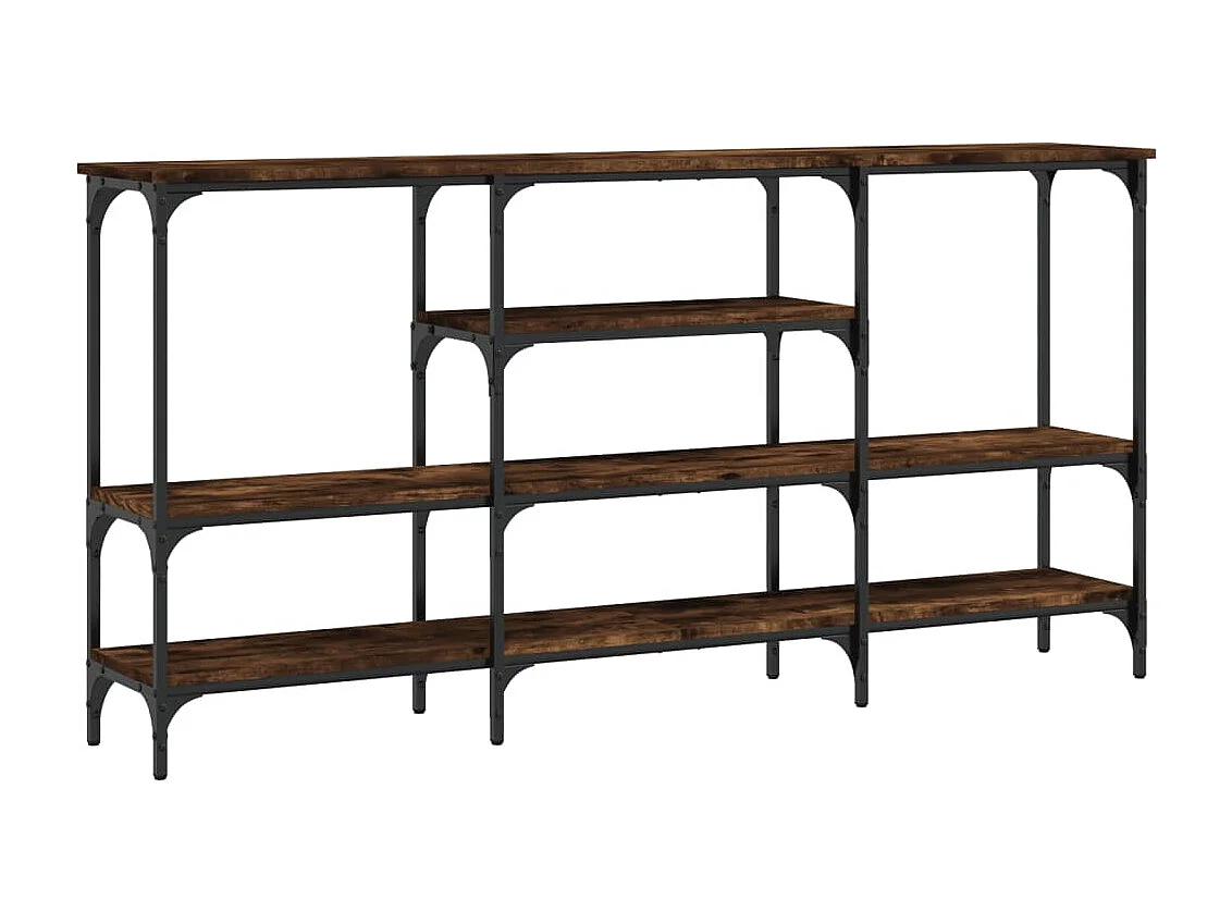 Table console chêne fumé 160x29x80 cm bois d'ingénierie