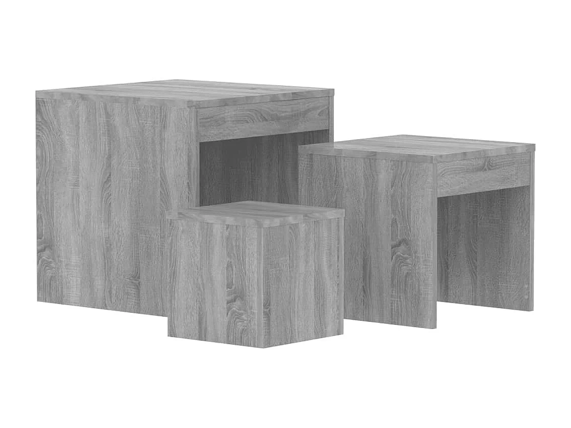 Mesas nido 3 piezas Sonoma gris Madera contrachapada