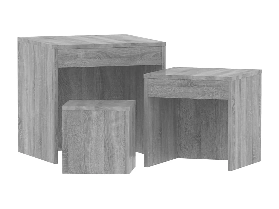 Mesas nido 3 piezas Sonoma gris Madera contrachapada