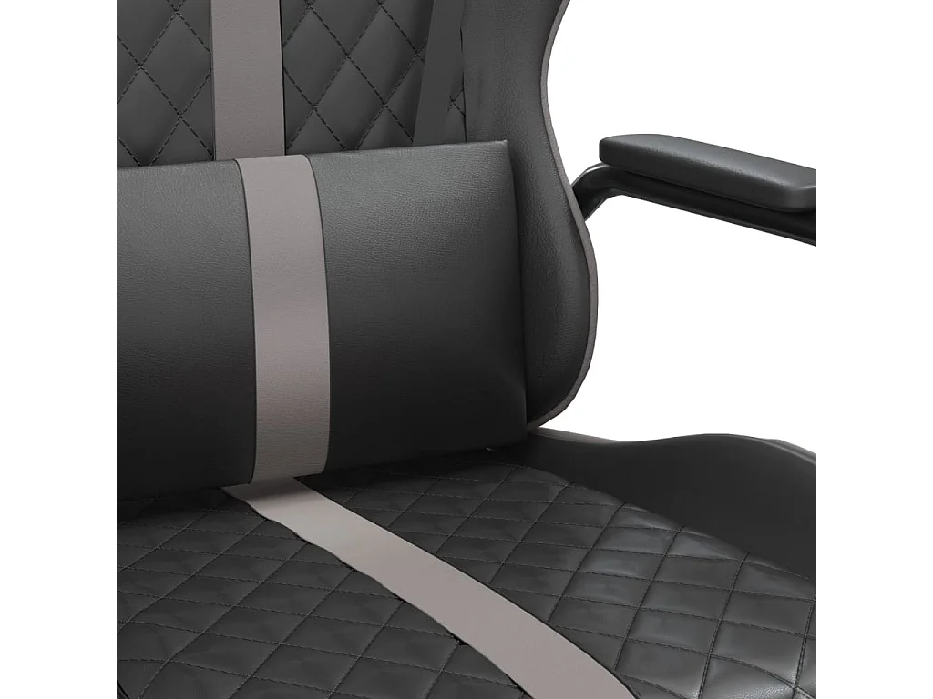 Chaise de jeu de massage gris et noir similicuir