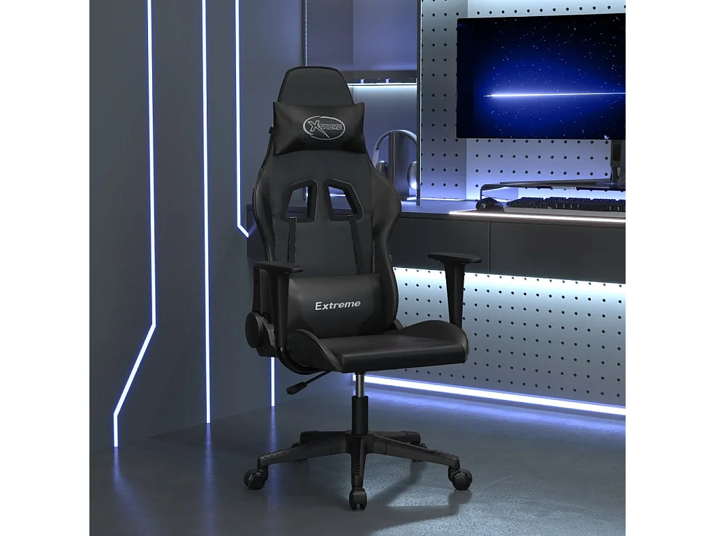 Chaise de jeu de massage noir similicuir