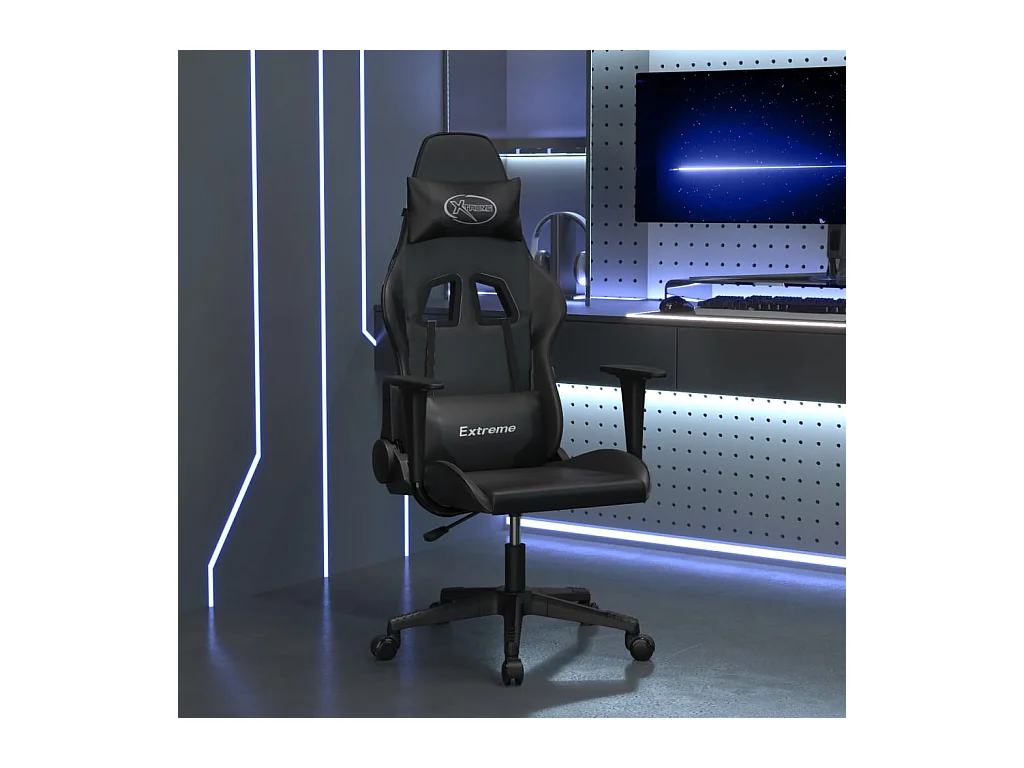 Chaise de jeu de massage noir similicuir