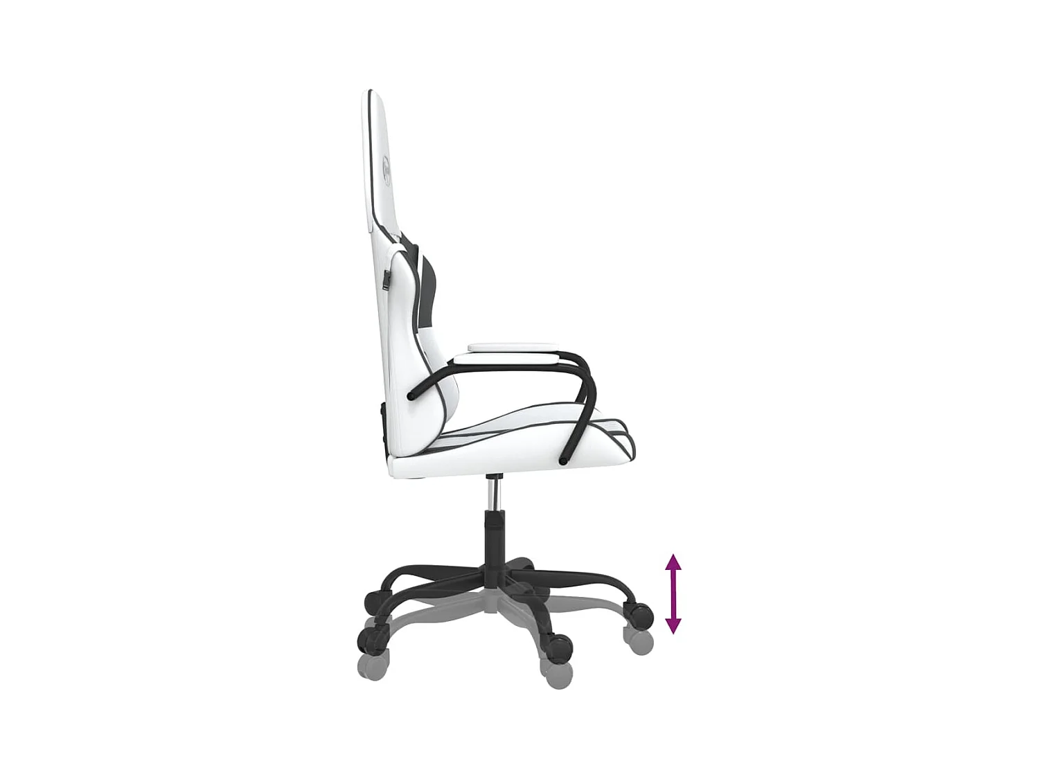Sedia da gaming Ecopelle bianca e nera