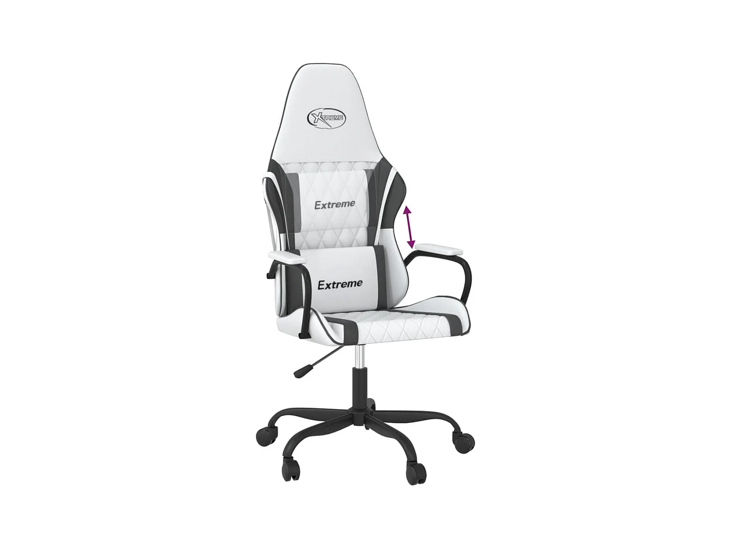 Chaise de jeu Blanc et noir Similicuir