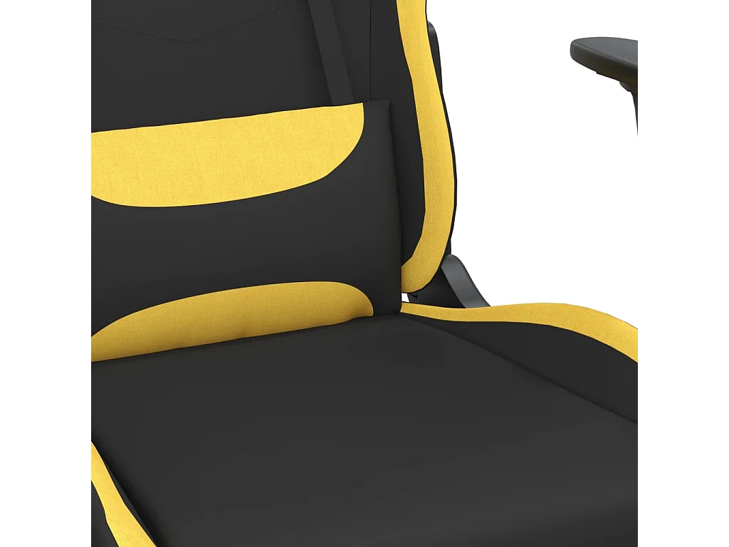 Chaise de jeu avec repose-pied Noir et jaune Tissu