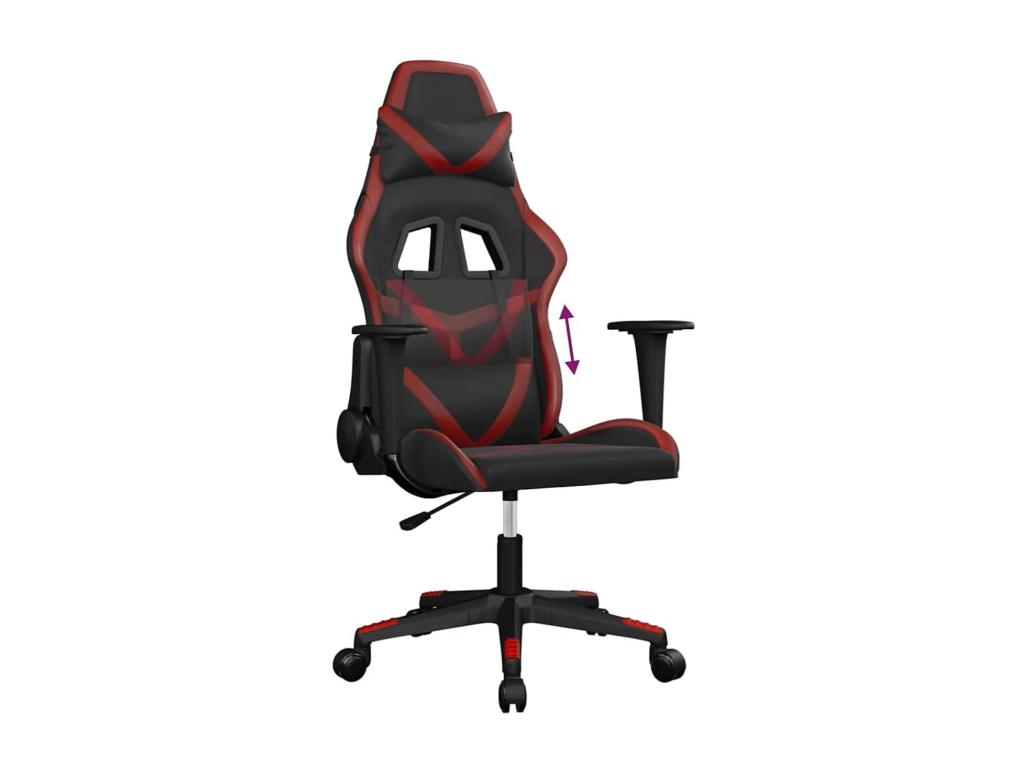 Sedia da gaming Ecopelle nera e rosso bordeaux