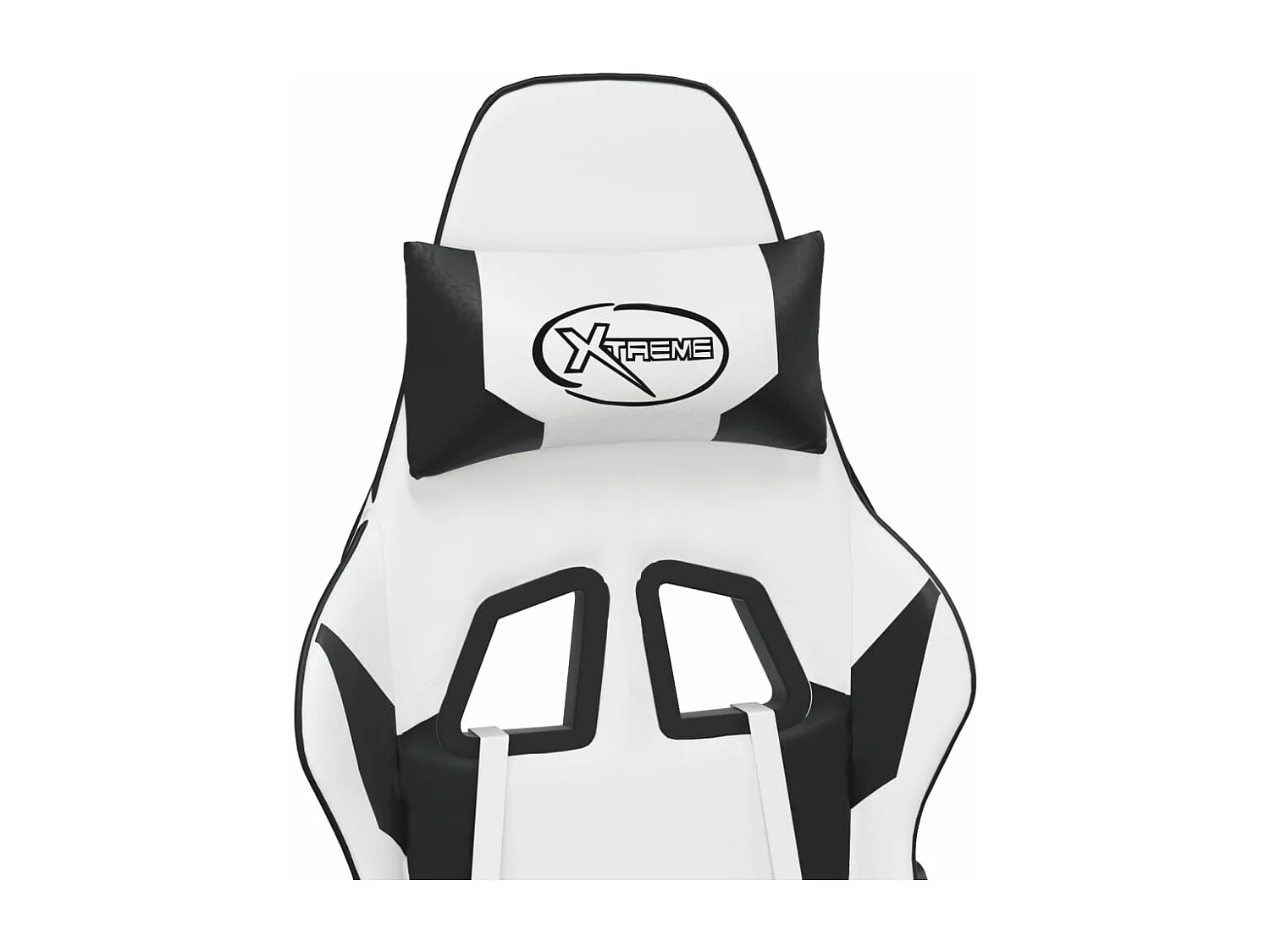 Massage-Gaming-Stuhl. Weißes und schwarzes Kunstleder