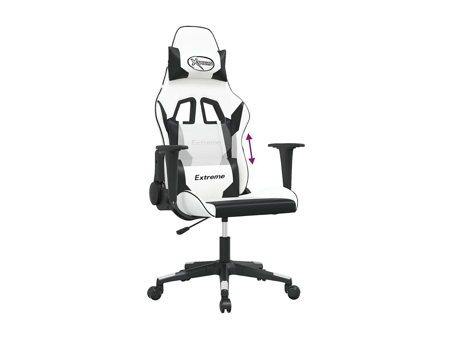 Sedia da gaming Ecopelle bianca e nera