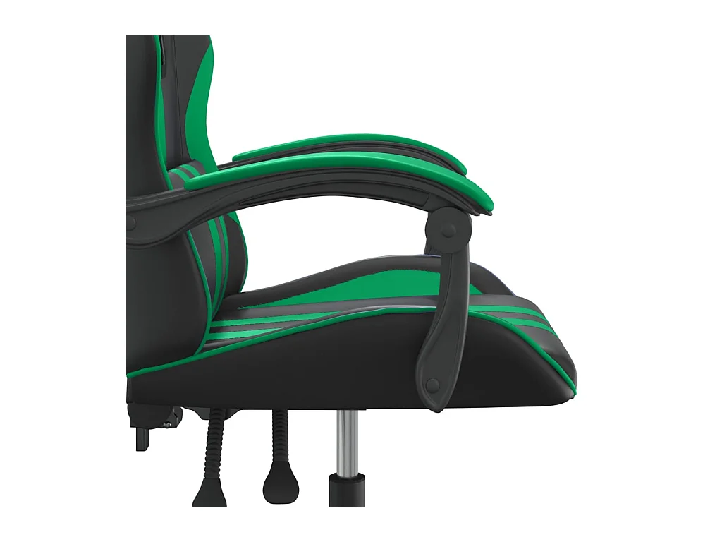 Chaise de jeu pivotante Noir et vert Similicuir