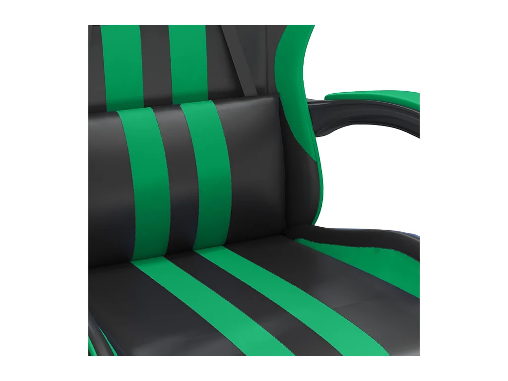 Chaise de jeu pivotante Noir et vert Similicuir