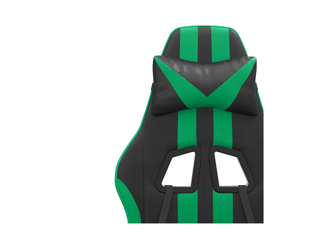 Chaise de jeu pivotante Noir et vert Similicuir