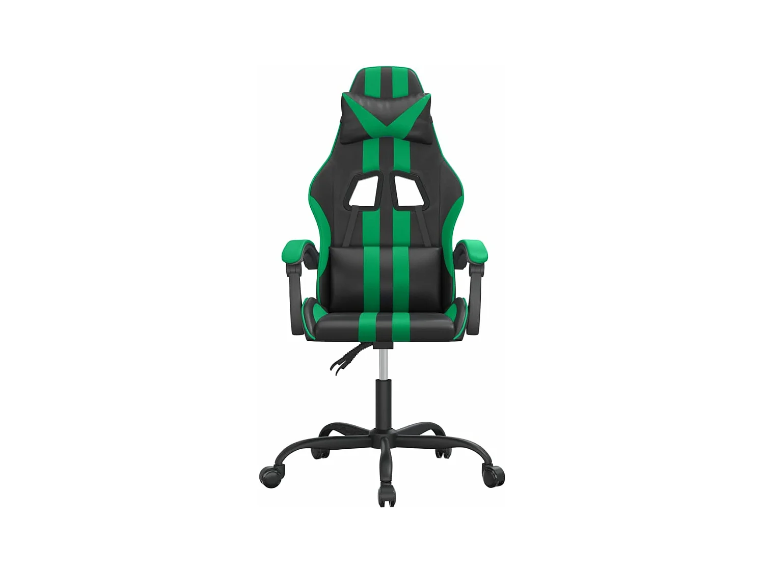 Chaise de jeu pivotante Noir et vert Similicuir