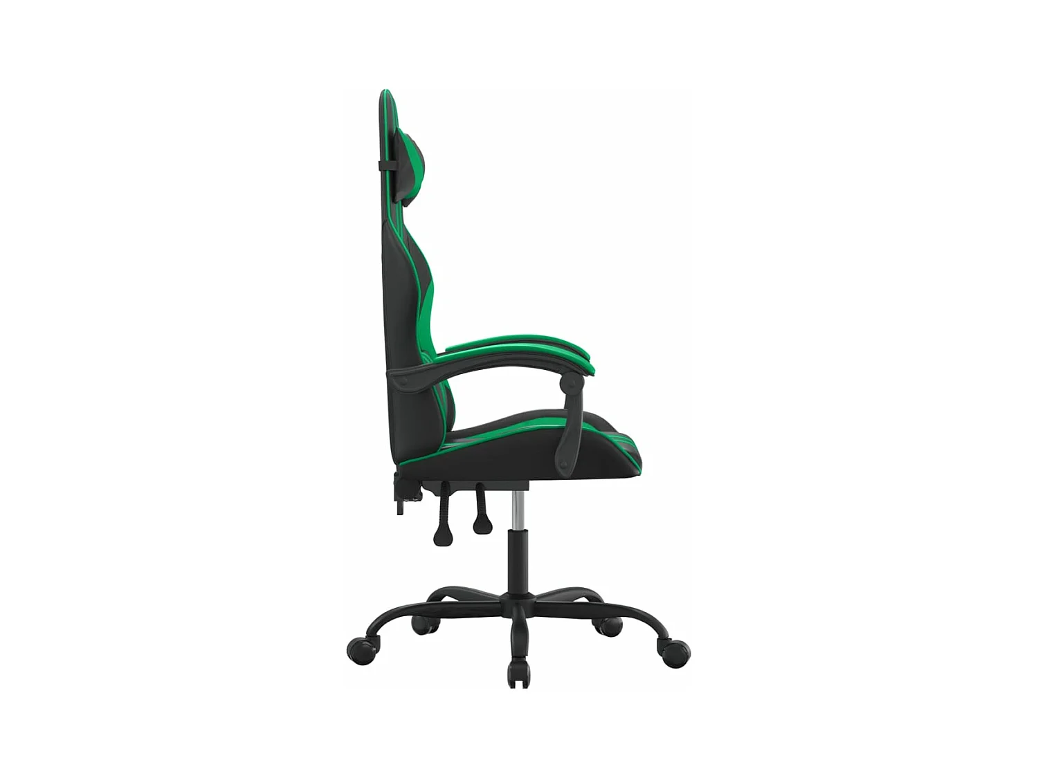 Chaise de jeu pivotante Noir et vert Similicuir