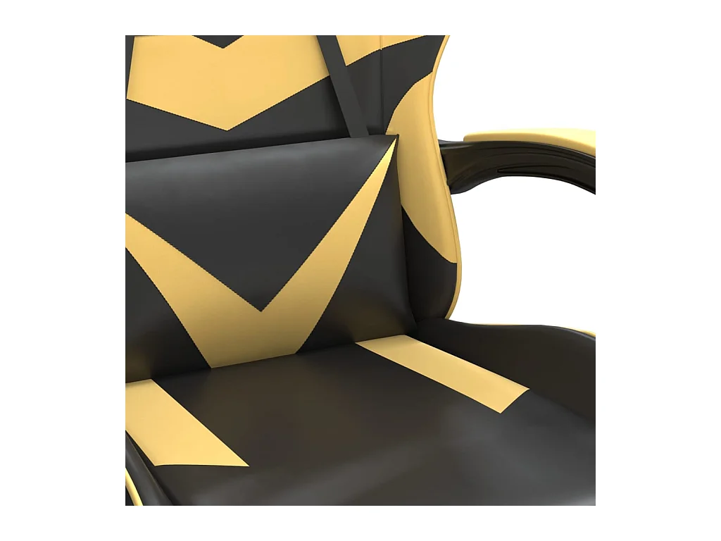 Chaise de jeu pivotante et repose-pied Noir et doré Similicuir