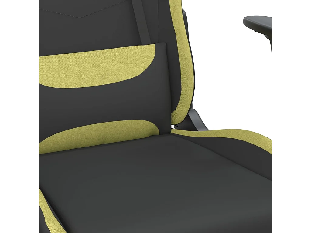 Sedia da gaming con poggiapiedi Nera e verde chiaro