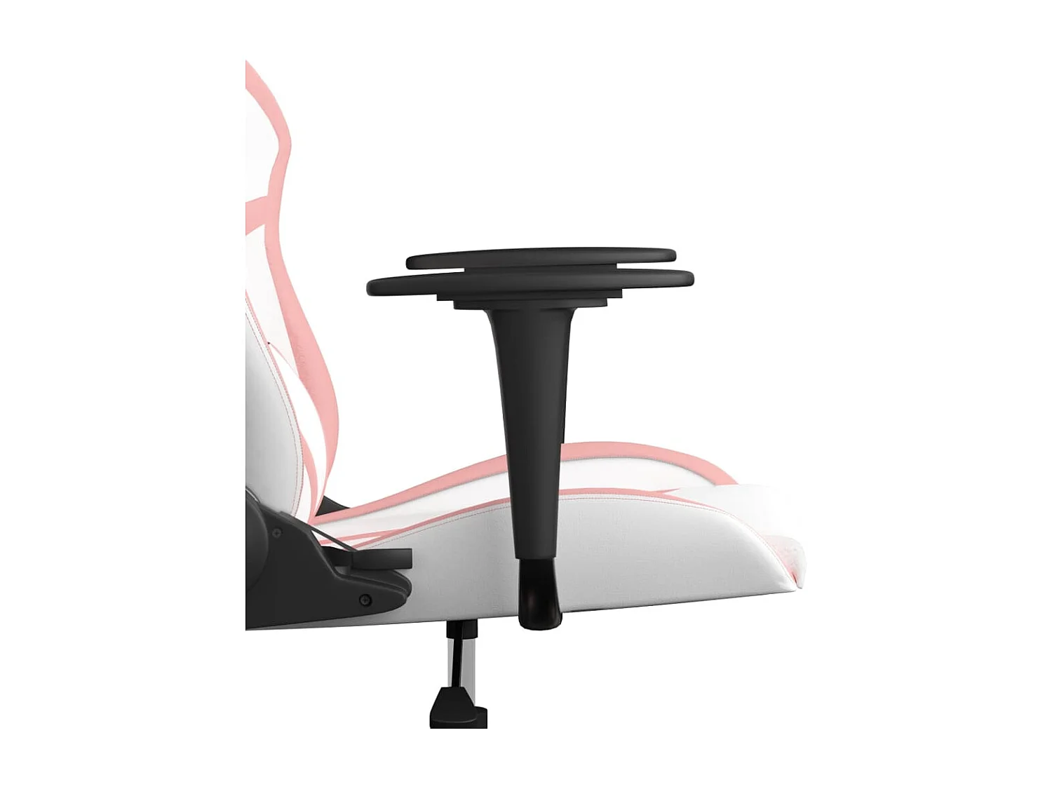 Cadeira de massagem para jogos em pele sintética branca e rosa