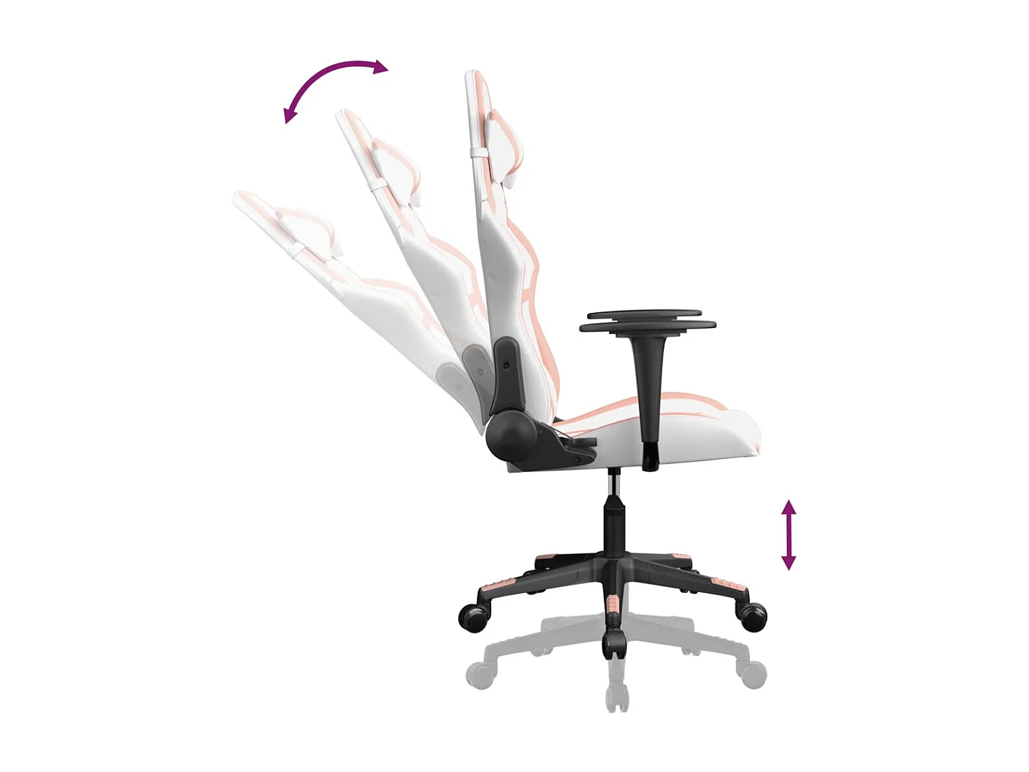 Chaise de jeu de massage Blanc et rose Similicuir