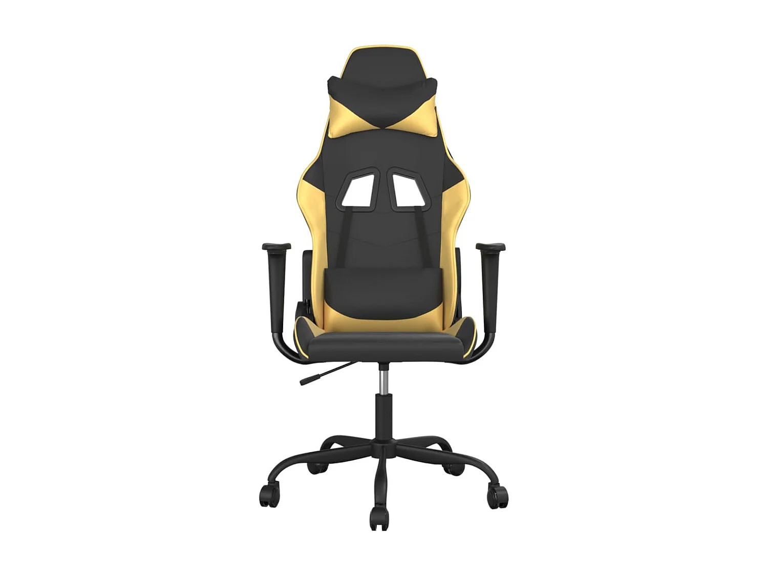 Chaise de jeu de massage Noir et doré Similicuir