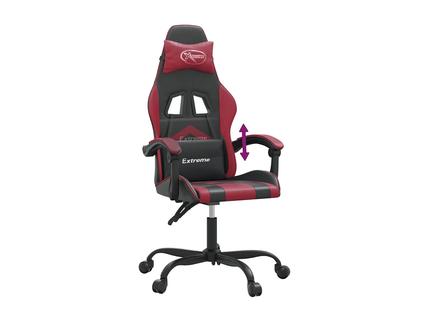 Sedia da gaming Ecopelle nera e rosso bordeaux