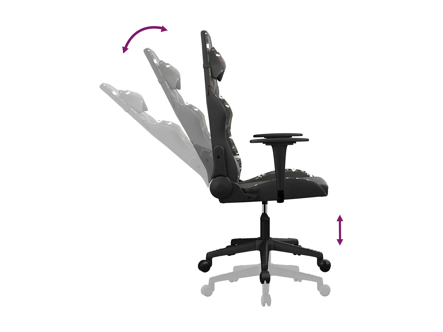 Silla gaming Negro y camuflaje Polipiel
