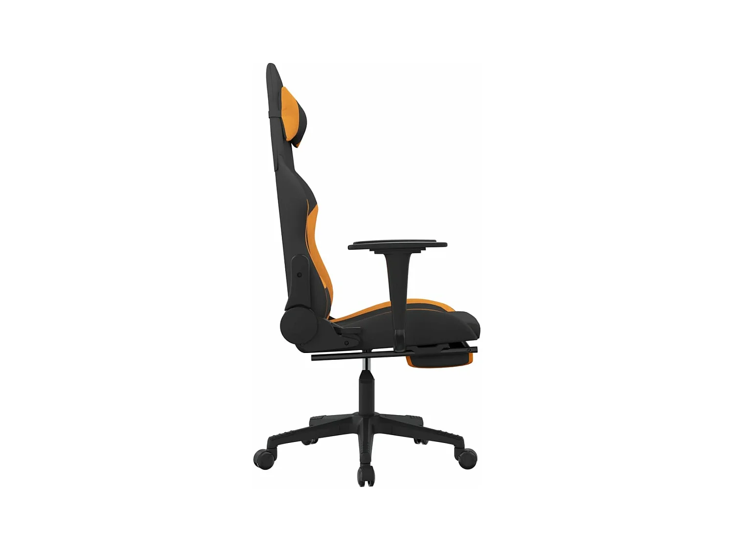 Chaise de jeu avec repose-pied Noir et orange Tissu
