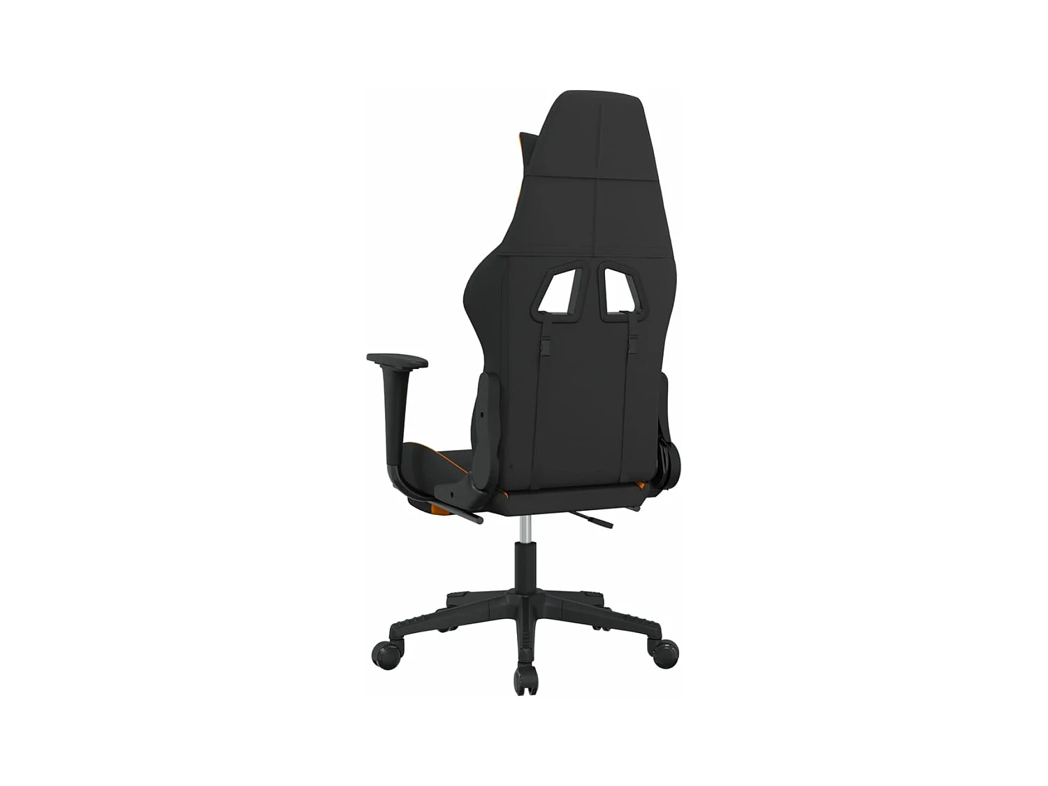 Chaise de jeu avec repose-pied Noir et orange Tissu