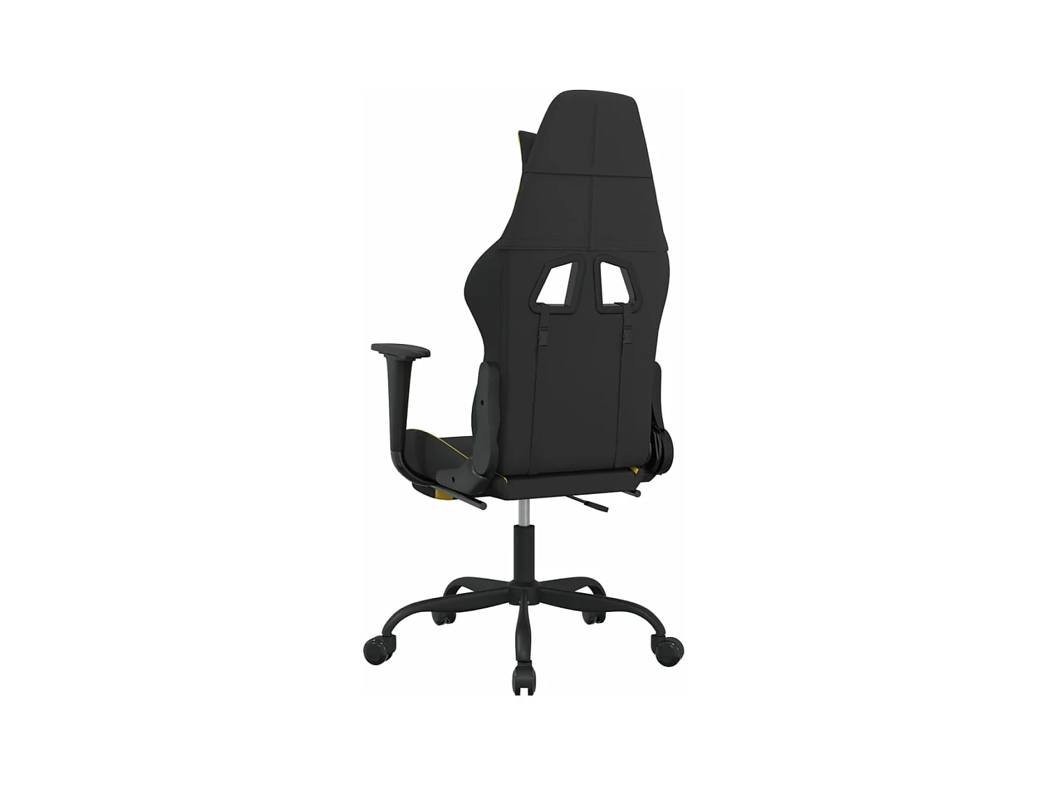 Massage-Gaming-Stuhl mit Fußstütze aus schwarzem und gelbem Stoff