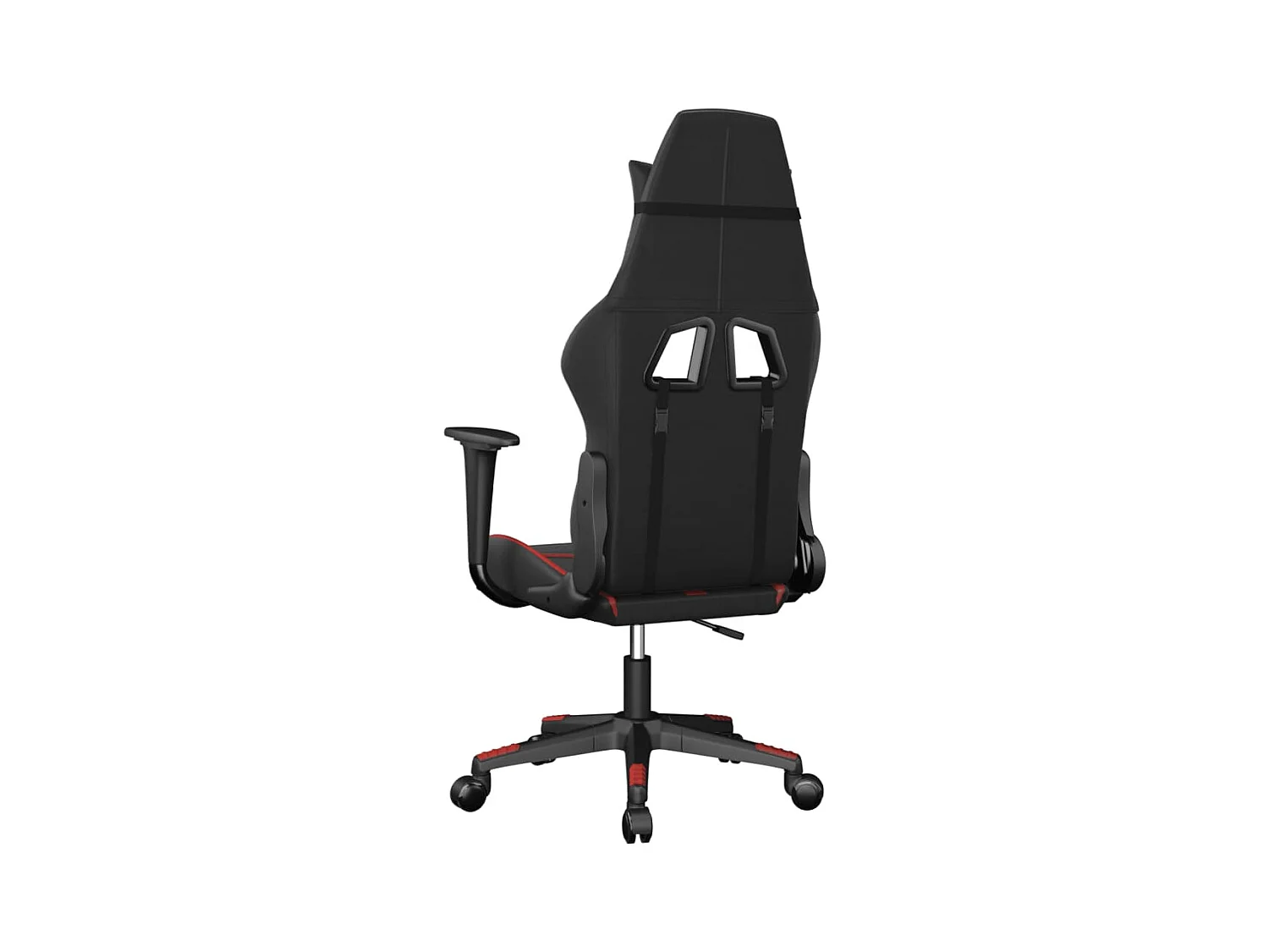 Massage-Gaming-Stuhl. Schwarzes und rotes Kunstleder
