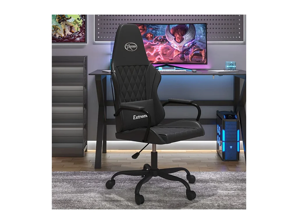 Chaise de jeu de massage noir similicuir