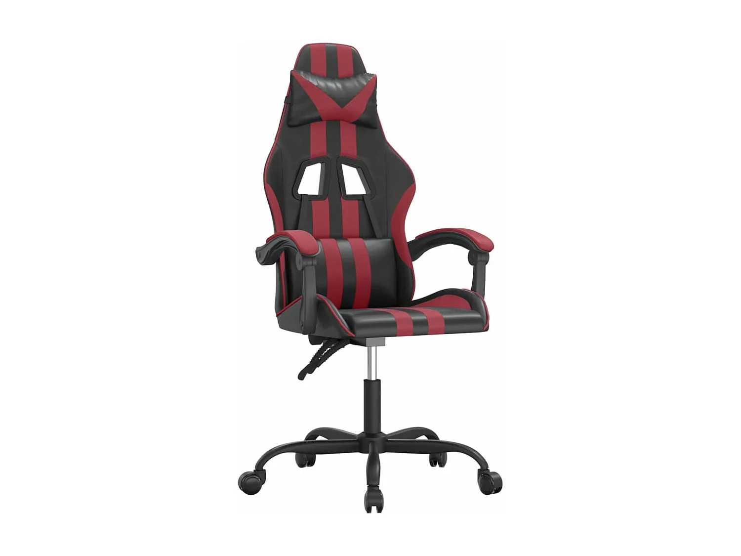 Sedia da gaming girevole Ecopelle nera e rosso bordeaux