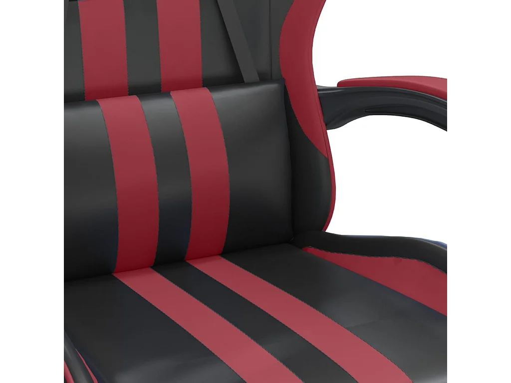Sedia da gaming girevole Ecopelle nera e rosso bordeaux