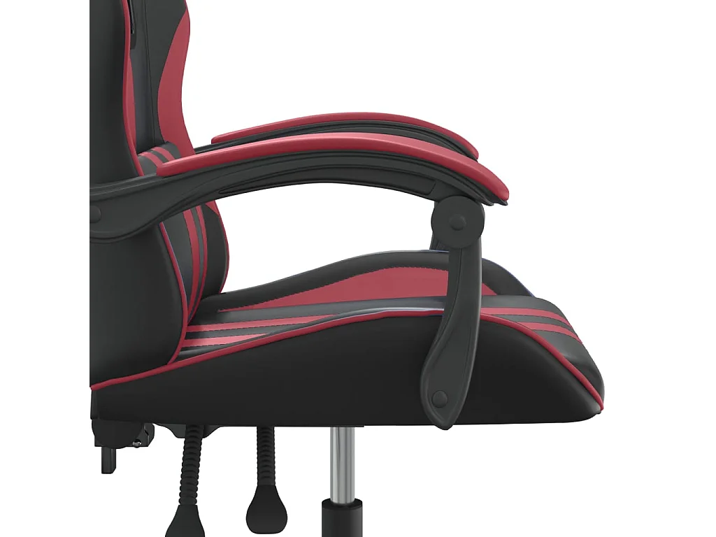 Sedia da gaming girevole Ecopelle nera e rosso bordeaux