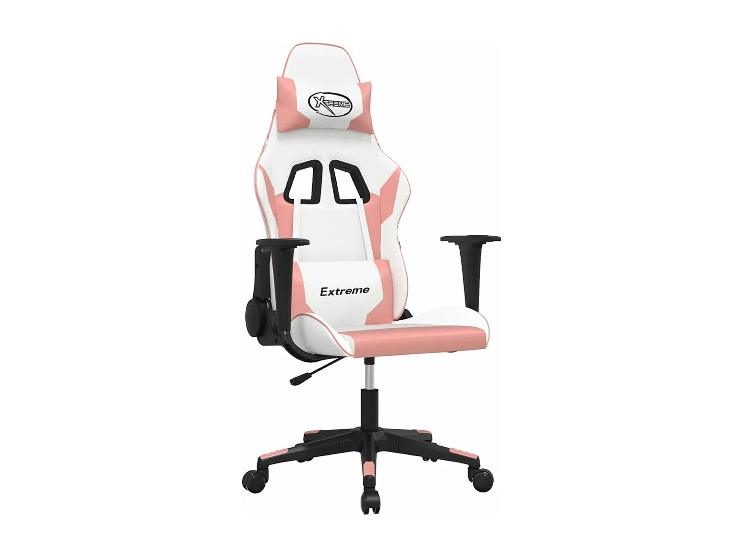 Sillón gaming de masaje Blanco y rosa Polipiel