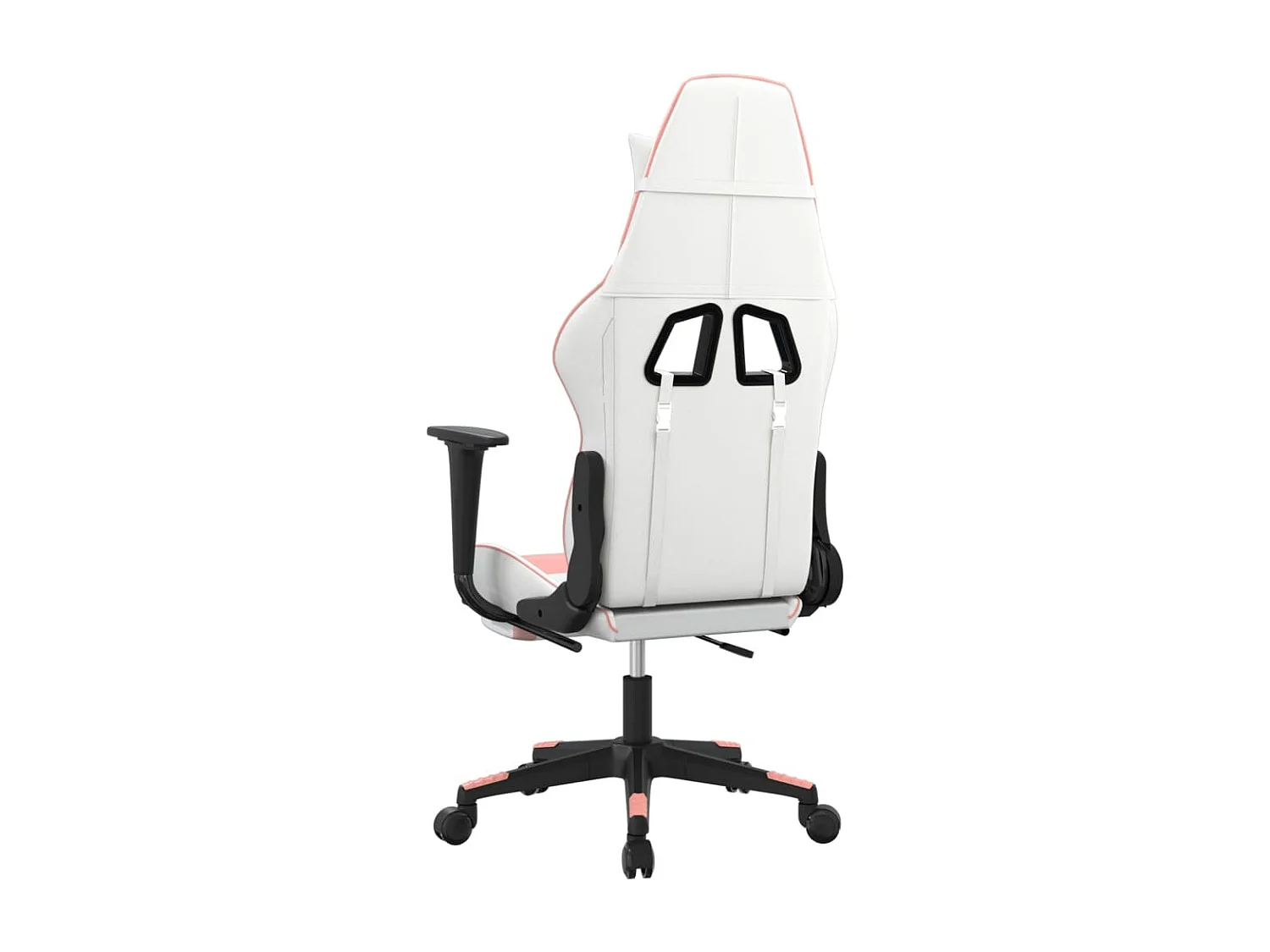 Sillón gaming de masaje Blanco y rosa Polipiel