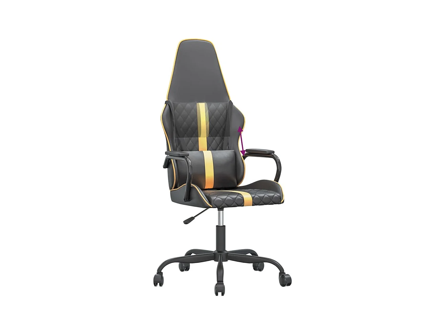 Sedia da gaming Finta pelle nera e oro